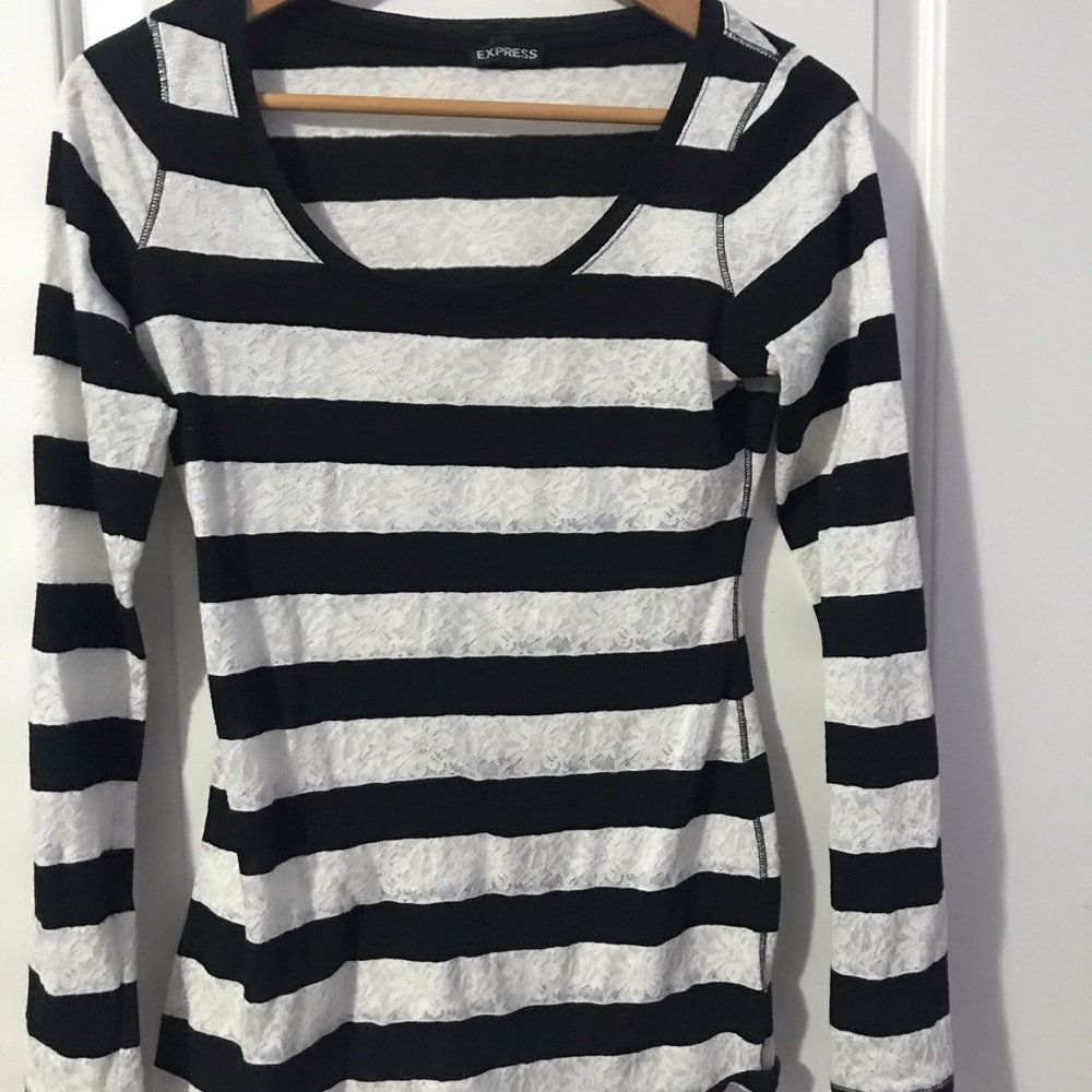 Express laced-look long sleeve